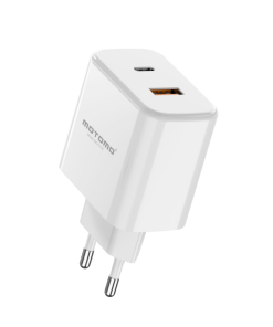 Cargador Rápido Motomo Mo-313c 25w Dual + Cable Tipo C Blanco