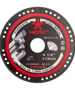 Disco Diamantado Corte Metal 115X1,4X22,23MM Hemic